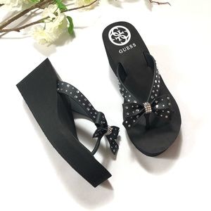 guess sierra wedge flip flop